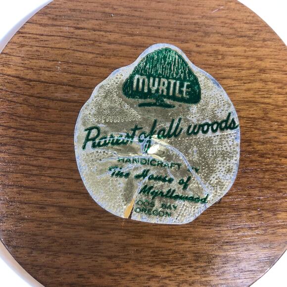 Vintage Myrtlewood Oregon Coos Bay MCM Compote Pedestal bowl w/ Lid - Picture 6 of 8